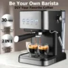 220V 110V 1.5L 2 In 1 Household Coffee Machine Italian Semi-automatic Concentrated High-pressure Extraction And Whipping Foam 1