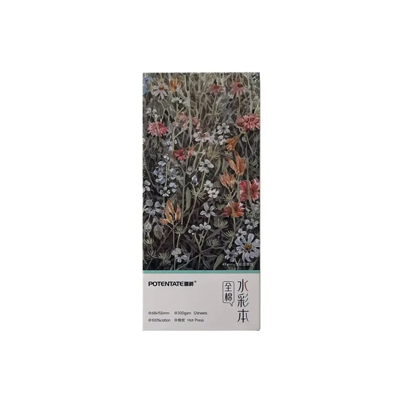 포텐테이트 미니 휴대용 수채화 용지 노트 스케치 여행용 수채화 도구 300g 두꺼운 종이 /12매 미술학생 특별용