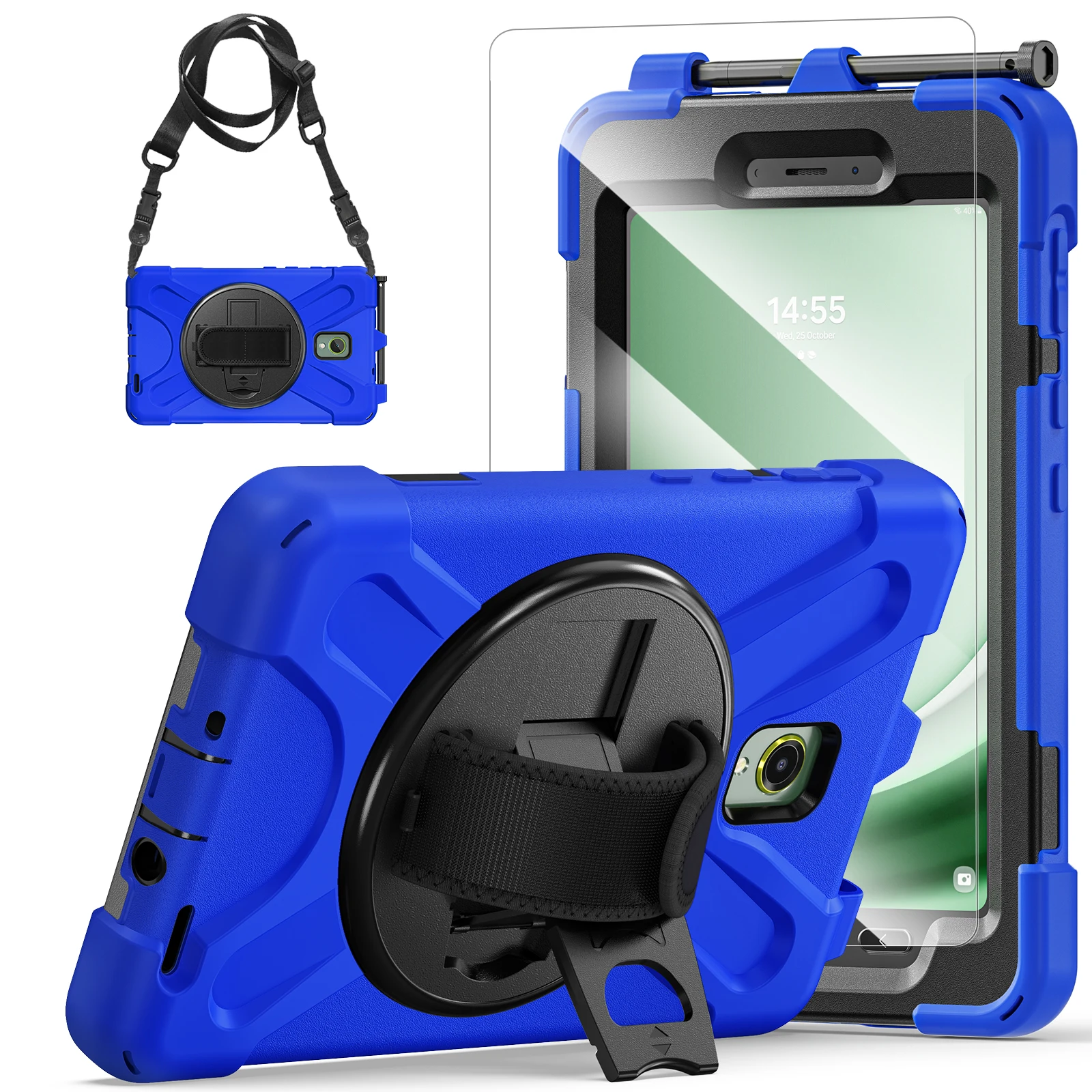Universal Rotating Rugged Tablet Case with Strap - 8.0 inch