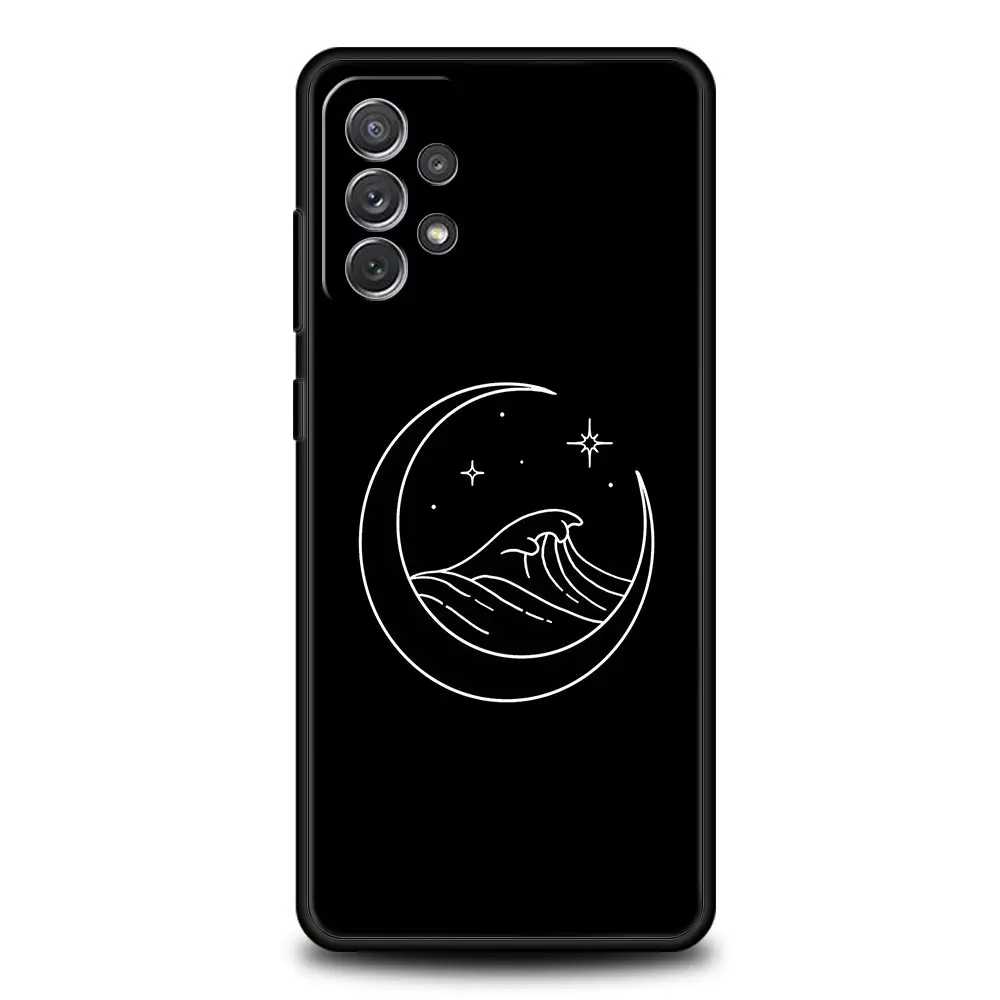 Line Mountain Scenery Sun Moon Phone Case Cover