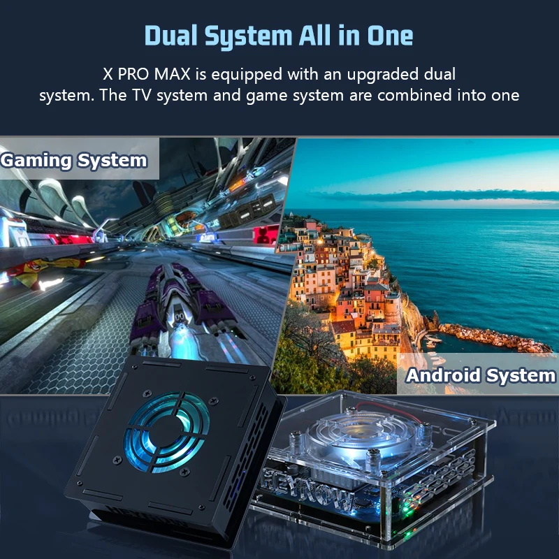 TSINGO Super Console X Pro Max 4K HD TV Video Game Consoles Dual System S905X CPU 70000+ Games 50+ Emulators For MAME/Arcade/DC video game console game console