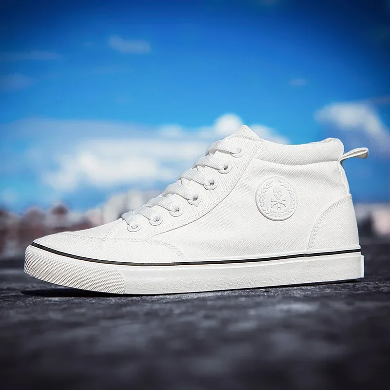 Fashion Men's Canvas Shoes Quality Men Vulcanized Shoes New Breathable Male Flats Hot Sell Wear-resistant High-top Shoes for Men 3