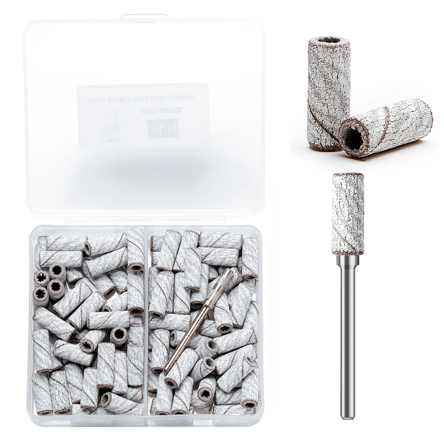 80-Piece Mini Zebra Nail Sanding Bands Set