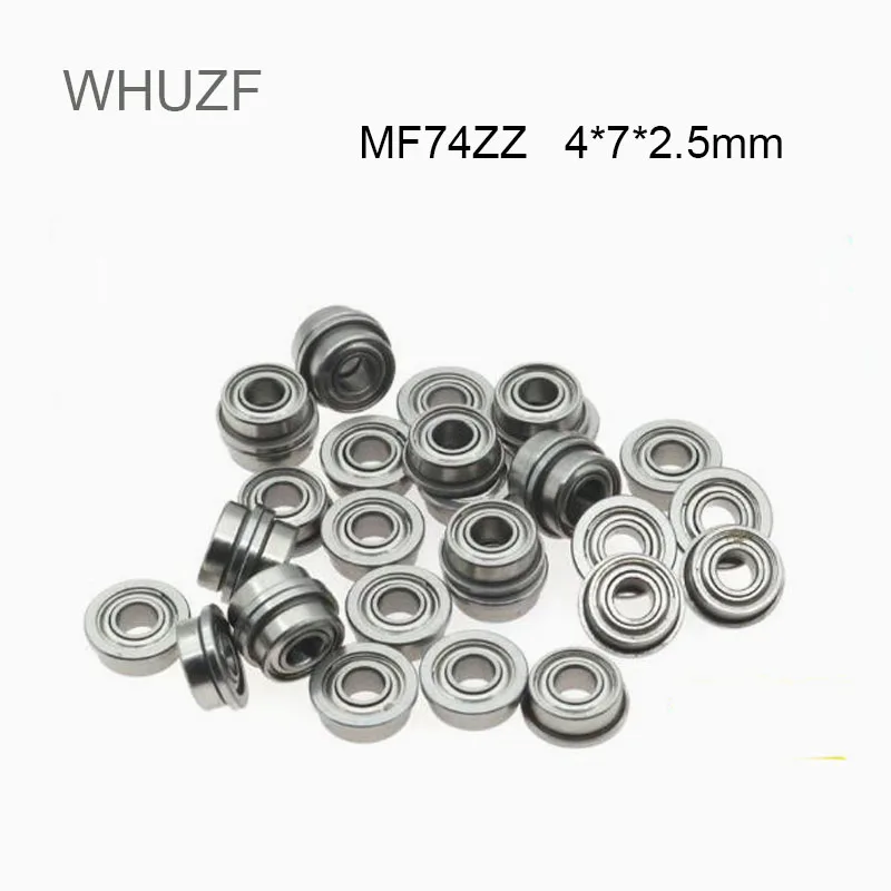 

WHUZF Free Shipping 10/20/50pcs MF74ZZ Flange Bearing 4x7x2.5 mm ABEC-3 Miniature Flanged MF74 Z ZZ Ball Bearings