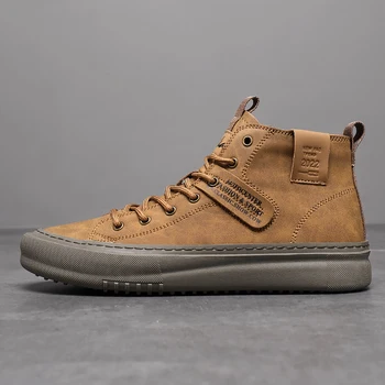 Scarpe da uomo Nuovo stile britannico Traspirante Moda Versatile Stivali stringati Mid-Top Scarpe sportive casual da lavoro alla moda 1