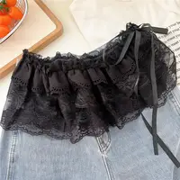 Lace Mini Skirts Women Elegant Sweet Lolita Short Skirts High Waist Y2k Streetwear Ruffle Skirts Lace Trim Butt Curtain Skirt - Image 3