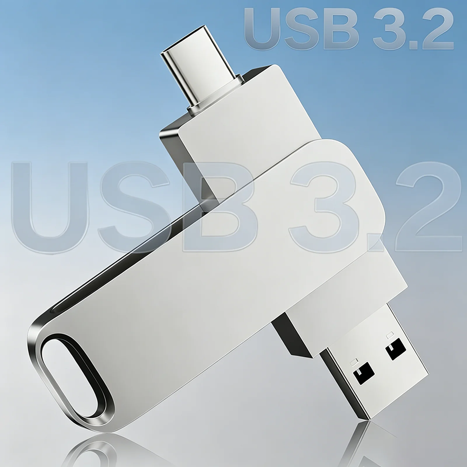 128GB USB 3.2 플래시 드라이브 100MB/s 고속 2in1 TypeC OTG..