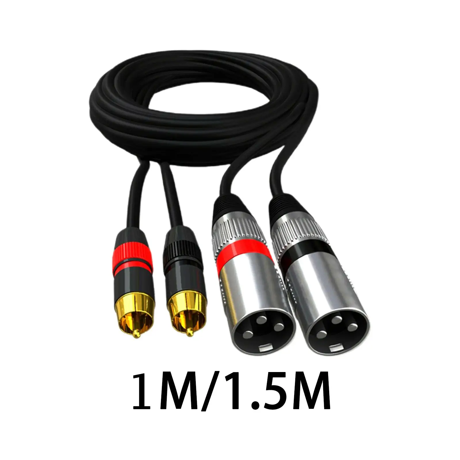 Dual RCA Male to Dual XLR Male Cable 2 RCA to 2 XLR for Speaker