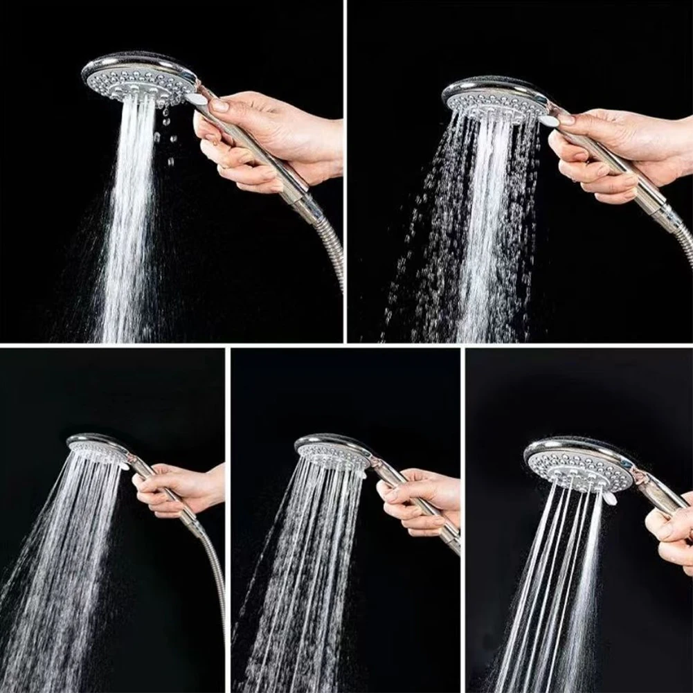 Bath High Pressure Shower Head 5 Mode Large Handset Heads Water Saving With Hose Rainfall Bathroom Accessories Set shower head handheld shower head