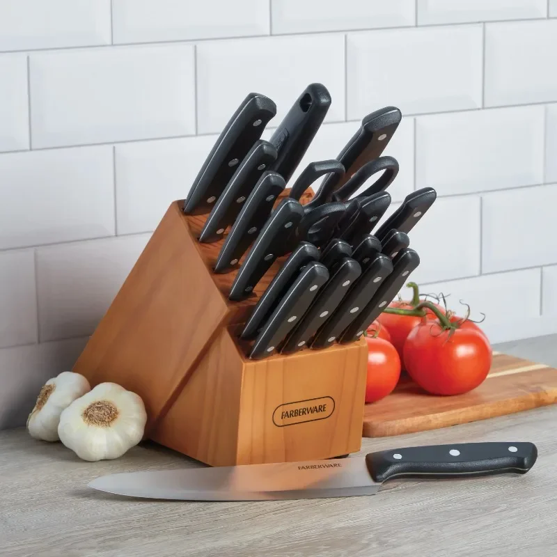 

LISM Knife Stamped 20-Piece Triple Rivet Kitchen Knife Block Set