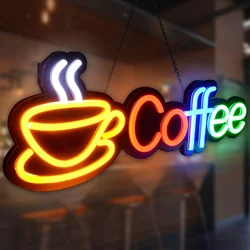 Vibrant Coffee Neon Light for Eye - Catching Wall Décor in Cafes and Shops (Colorful)