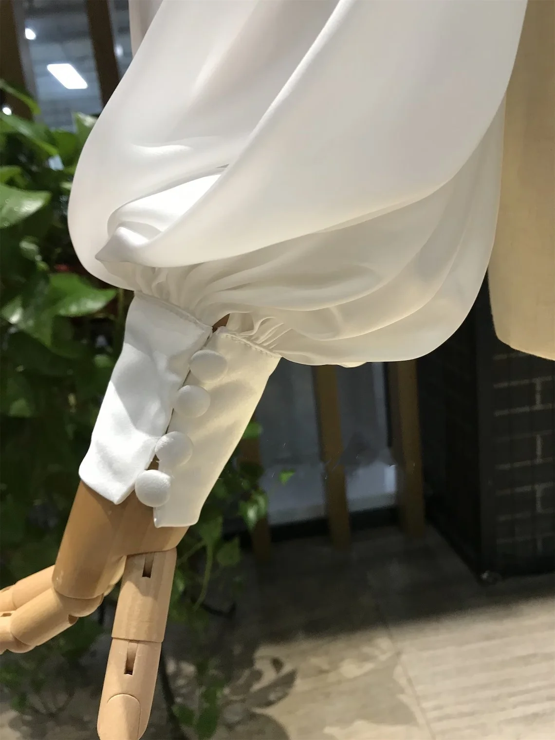 Chiffon Stain Hanging Neck Long Sleeves Halter Wedding Gown Sleeves Bridal Accessory Detachable Puff Removable Gloves