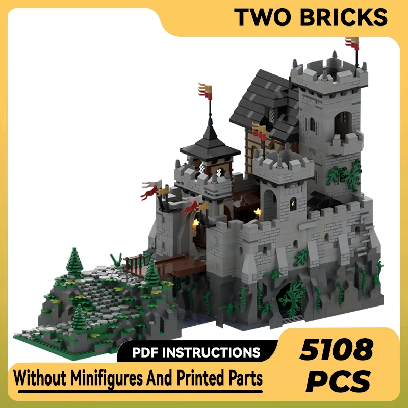 

Moc Building Blocks Fortress Model Large Grey Castle Technical Bricks DIY Assembly Construction Toys For Childr Holiday Gifts