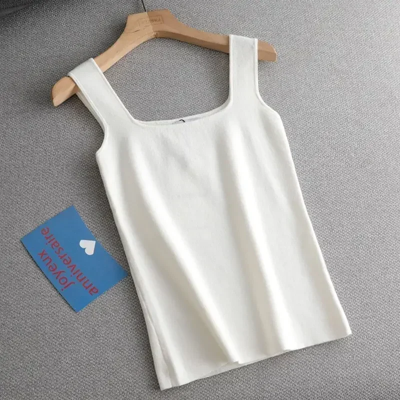 Fashion Deep Square Collar Vests Summer New Fashion Sexy Women's Crop Tops Sling Vest Camis