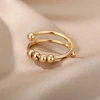 Bagues ajourées en chaîne pour femmes, couleur or, acier inoxydable, Zircon, croix ouverte, tendance, bijoux esthétiques de mariage, cadeau