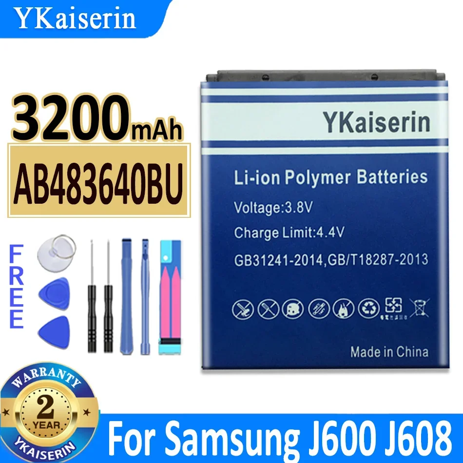 

3200mAh YKaiserin Battery AB483640BU For Samsung J600 J608 C3050C S7350C F619 C3050 E740 E748 F110 F118 G618 L600 L608 B3210