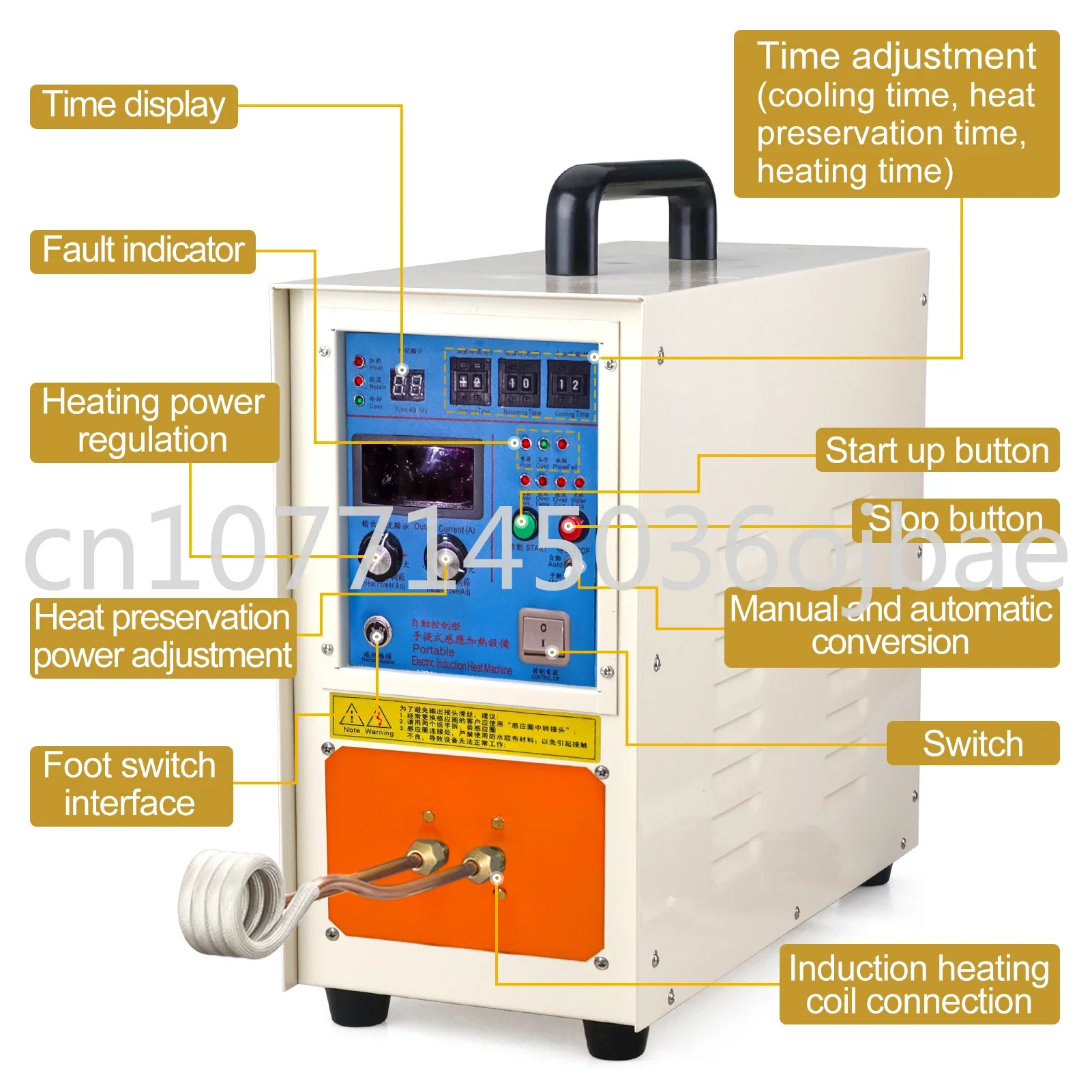 

15KW Induction Heater Induction Heating Machine 220V Metal Smelting Furnace High Frequency Welding Metal Quenching Equipment