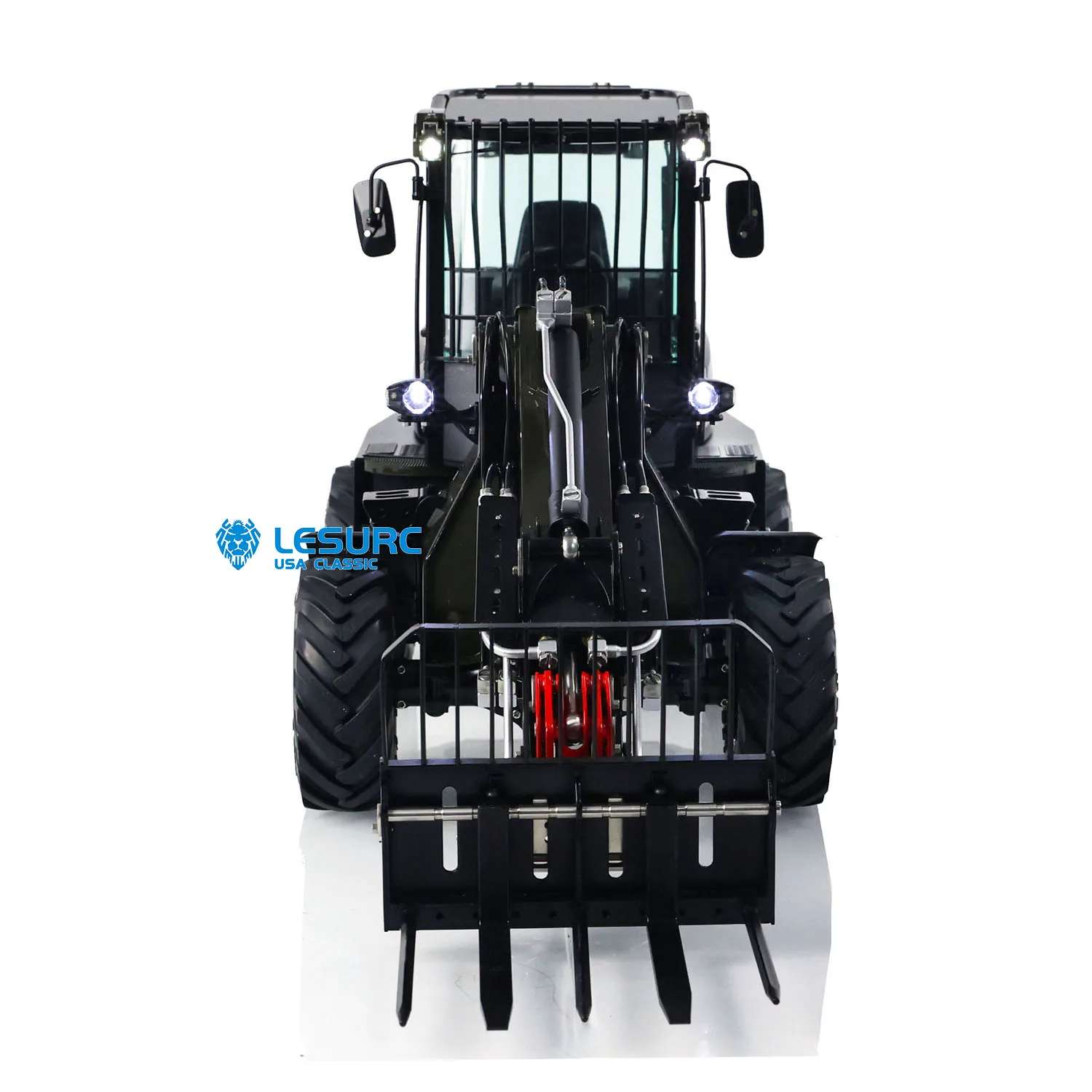 LESU 1/14 RC Hydraulic Fork Loader AT1050 Telescopic Arm Truck Radio Control Assembled Painted Sound Light System Car Model Toy 5