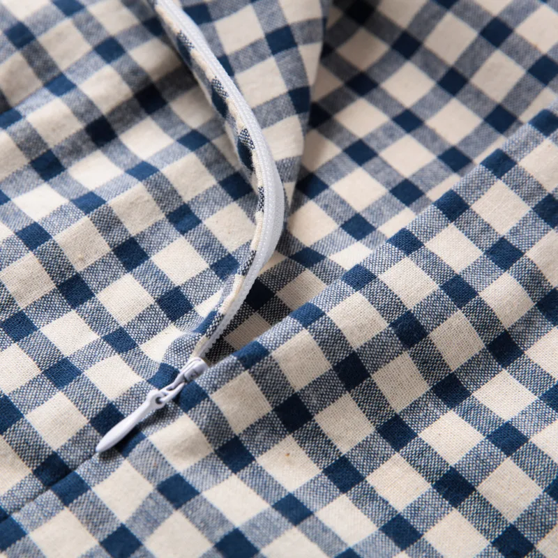 Women Lattice Blouse Shirt 4XL Cheongsam Cotton Blouse Chinois Vintage QipaoTops Grid Seven-quarter Sleeve Chinese Style