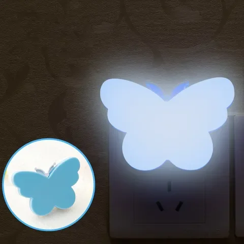 

1pcs Mini Butterfly LED Night Light US Plug Sensor Control Dark Children Bedroom Bedside Kids Lamp Baby Sleeping Nightlight