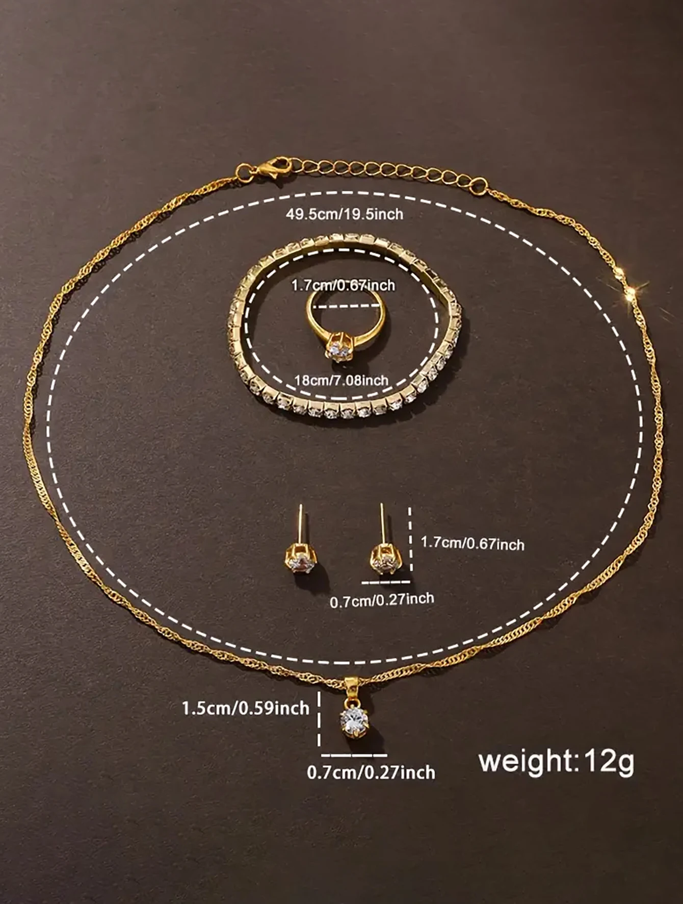 Conjunto de diamantes de imitación para mujer 6