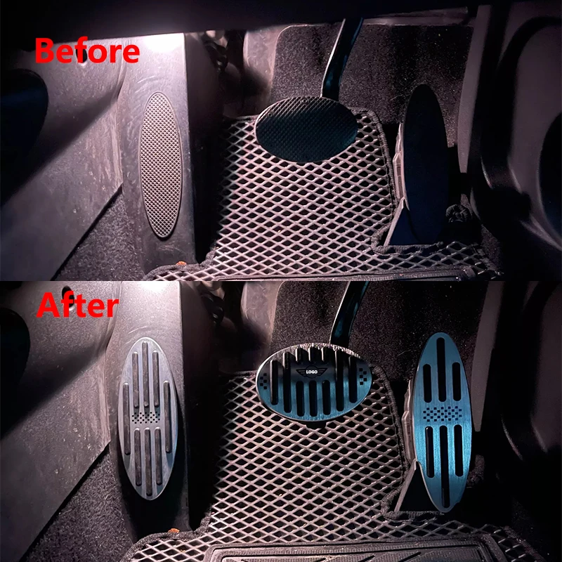 Car Foot Pedal Pads Covers For Mini One+S R50 R53 R55 R56 R60 R61 F55 F56 F54 F60 Aluminum Alloy Accelerator Brake Rest Pedal