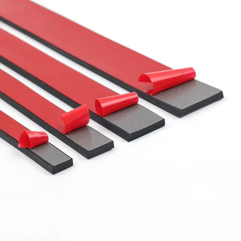 50cm Black Silicone Rubber Strip Self Adhesive Sealing Strip Anti-skid High Temperature Resistant Durable Thicknes 3/5mm