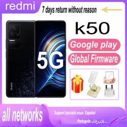 Global rom Original Xiaomi Redmi K50 5G Smartphone Dimensity 8100 Octa Core 5500mAh Battery 67W Fast Charging 48MP