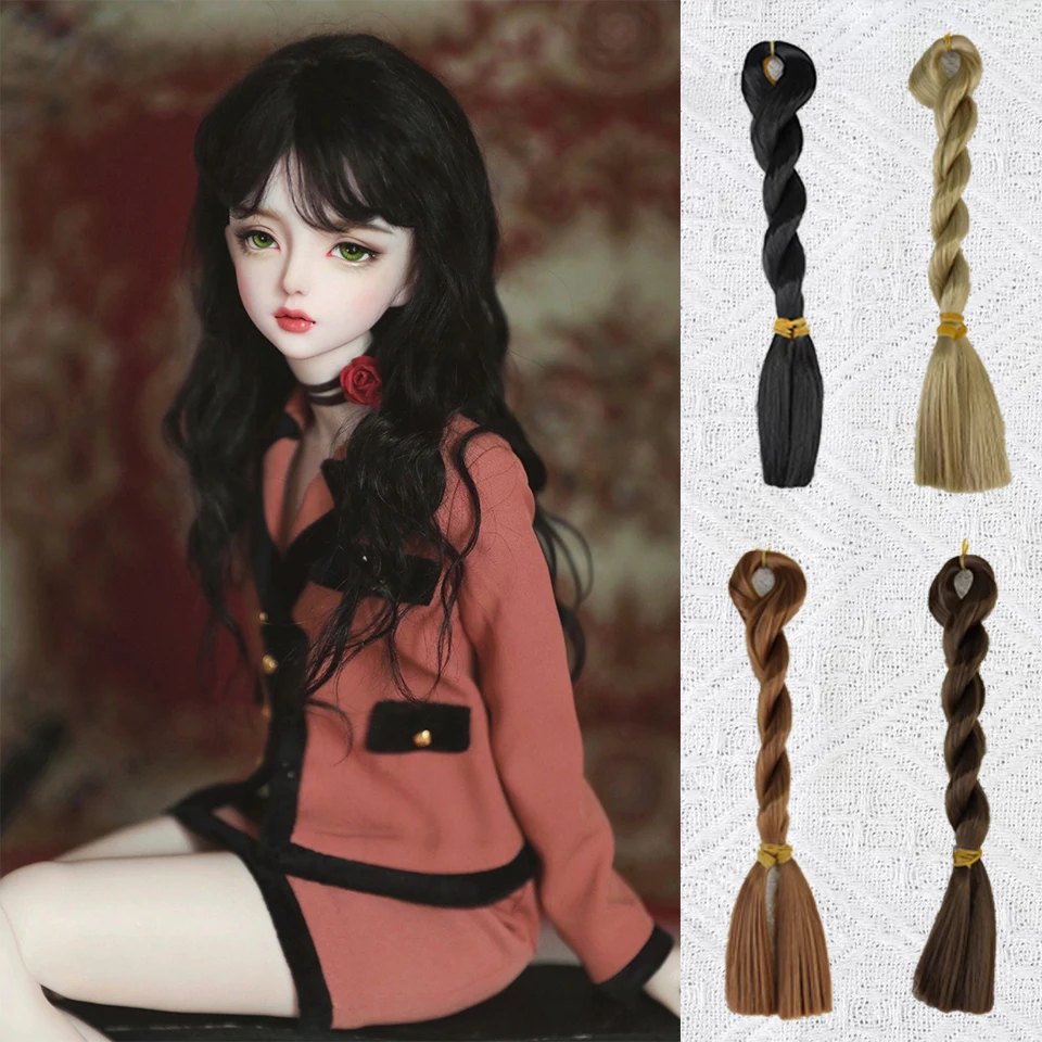 Doll Hair New Formula Milk Silk Wig Hair Transplant Hand-crocheted BJD/SD Doll Light Blue Gold Silver Black Doll Accessories