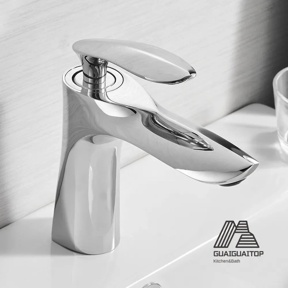 ก๊อกน้ําอ่างล้างหน้าน้ําตกก๊อกน้ําห้องน้ําเดี่ยวอ่างล้างหน้าก๊อกน้ําก๊อกน้ําทองเหลืองอ่างล้างจาน Water Crane Silver ก๊อกน้ําห้องน้ํา 1