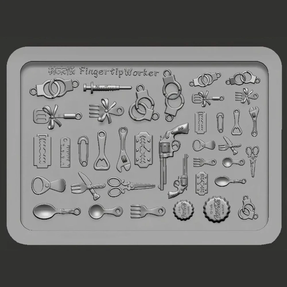 3D 네일 몰드 실리콘 식기 수갑 재미 있은 장난감 수지 매니큐어 매력 DIY 할로윈 액세서리 네일 부품 도구