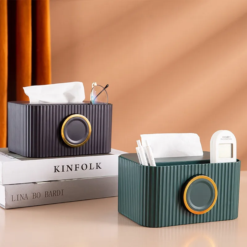 Multifunctional Tissue Boxes Cover Napkin Phone Holder Home Office Organization Pen Remote Storage Wipes Case Desk Organizer_voghion.com