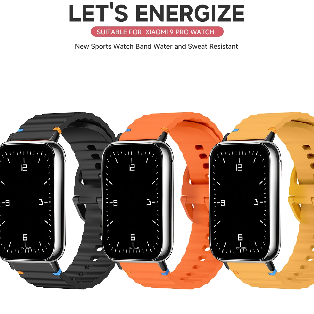 Wave Pattern Silicone Sports Strap | Replacement Wristband