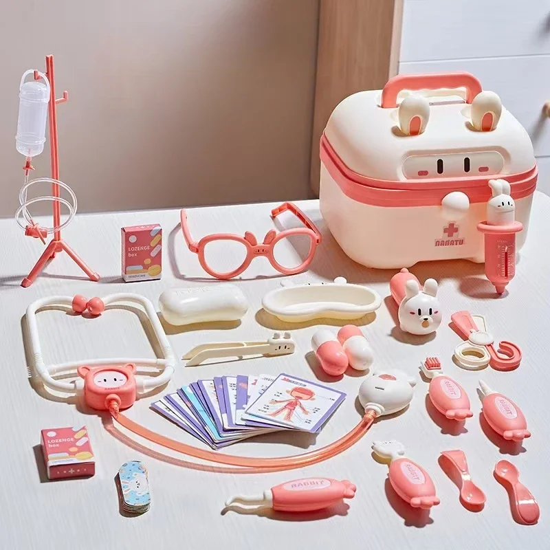 Children's Medical Stethoscope Simulation Game Set, Dentist Box, Doctors, Girls, Nurses Toolkit Kids Doctor Set Games Toys Gifts