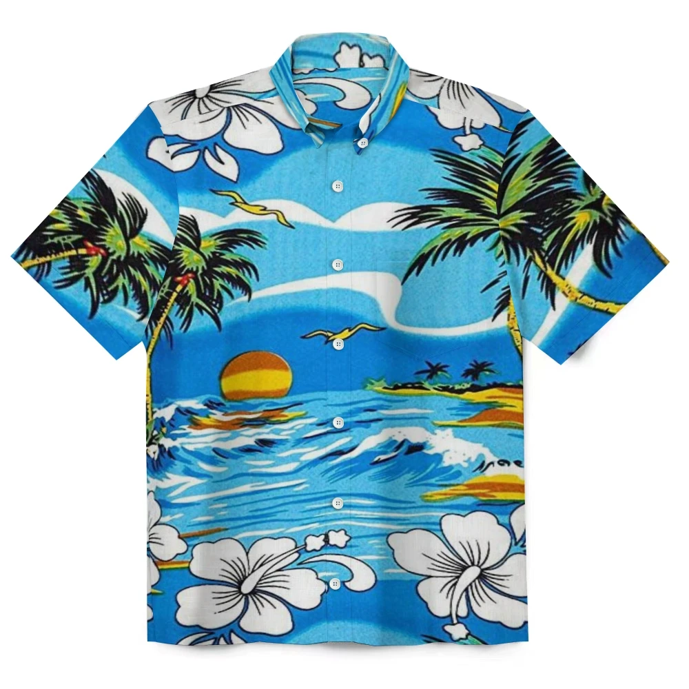 Design Your Own Shirt Customized Printed Men Short Sleeve Shirt Hawaiian Vacation Luxury Bamboo Joint Button Up Shirt Tops 4