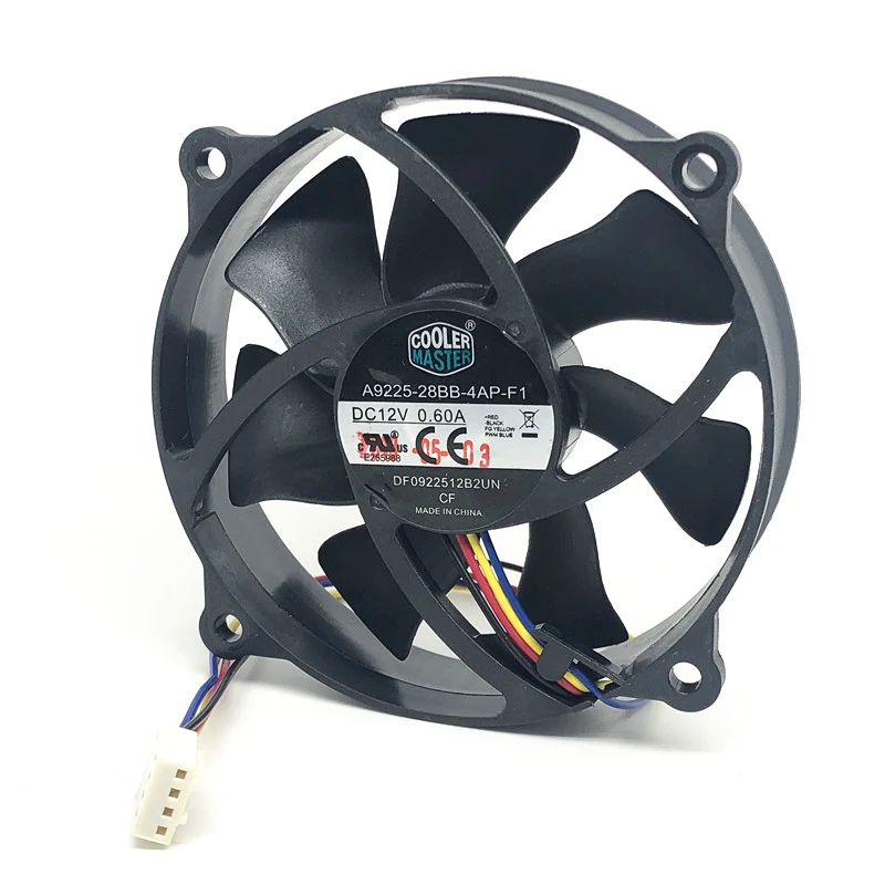 Original Cooler master 9025 90MM 90x90x25mm Circular fan 72mm hole pitch For 775 CPU Cooling fan 12V  0.6A  with PWM 4pin