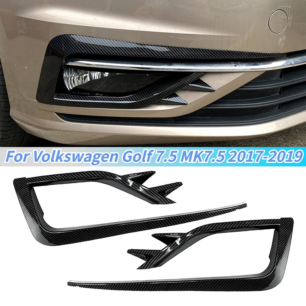 

Car Front Fog Light Lamp Cover Bumper Grille Decorative Trim Sticker Tuning For VW Golf 7.5 Golf MK7.5 2017 2018 2019 Body Kits