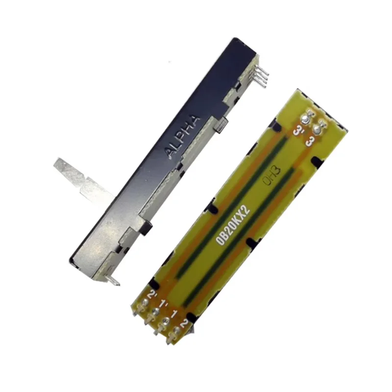 1PCS ALPHA 72MM 7.2cm RA45D2F-211 straight slide rail potentiometer 0B20KX2 B20KX2 B20K trip 45mm shaft 20mm switch multiturn potentiometer linear potentiometer adjustable resistor