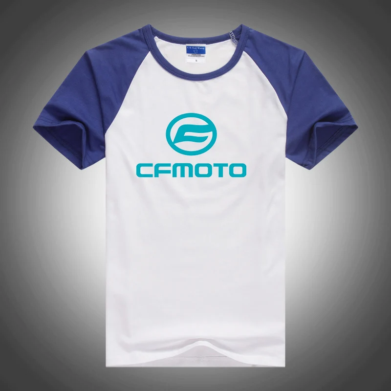 2023 New Summer Hot Sale Cfmoto Logo Print Contrast Color Round Collar Cotton Short Sleeve Men's Casual Slim Fit Trendy Tee Tops
