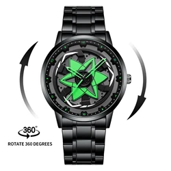 2025 Creative Rotating Quartz Sports Watch - Black Stainless Steel (LT07 - LV)