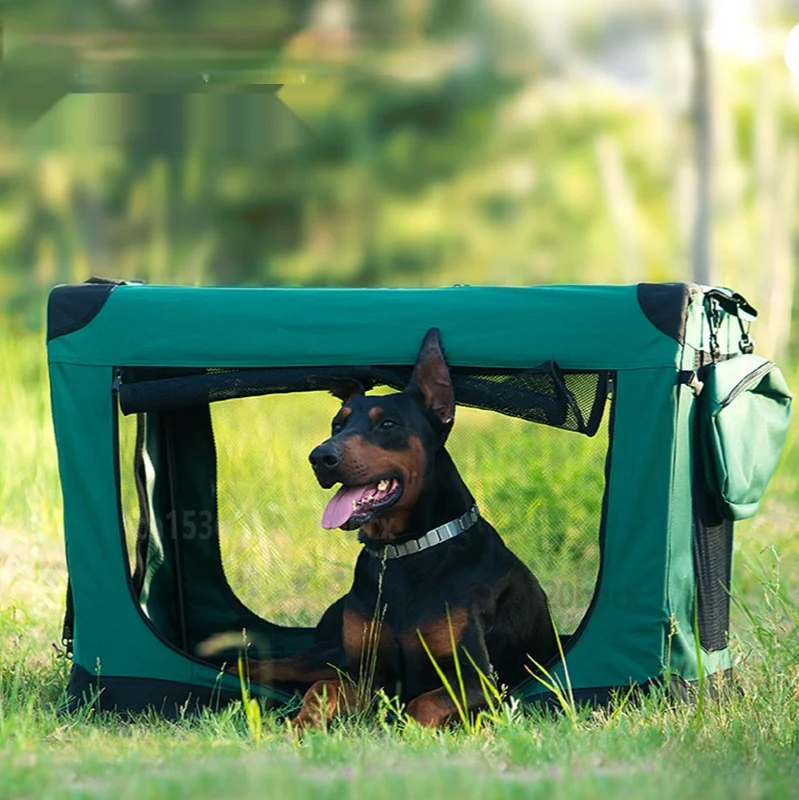 Outdoor Camping Large Foldable Pet Cage Stainless Steel Bracket Car Dog