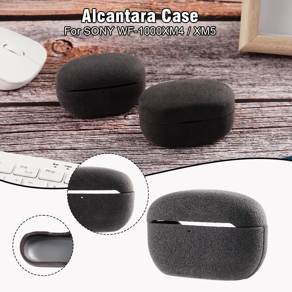 

Luxury Leather Handmade Bluetooth Earphone Case for sony WF-1000XM4 Italian Alcantara Process Cover for sony WF 1000XM5