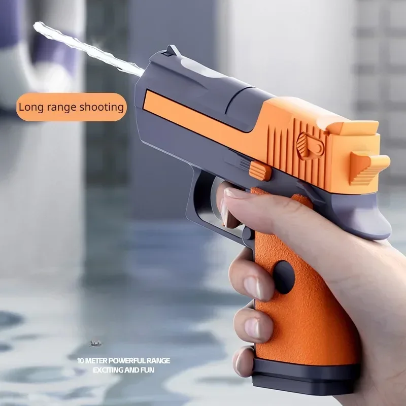 Mini Water Gun Desert Eagle G17 Mechanical Continuous Firing Small Pistol Summer Outdoor Beach Poor Toy Shoot Water Gun for Kids water guns water toy launcher