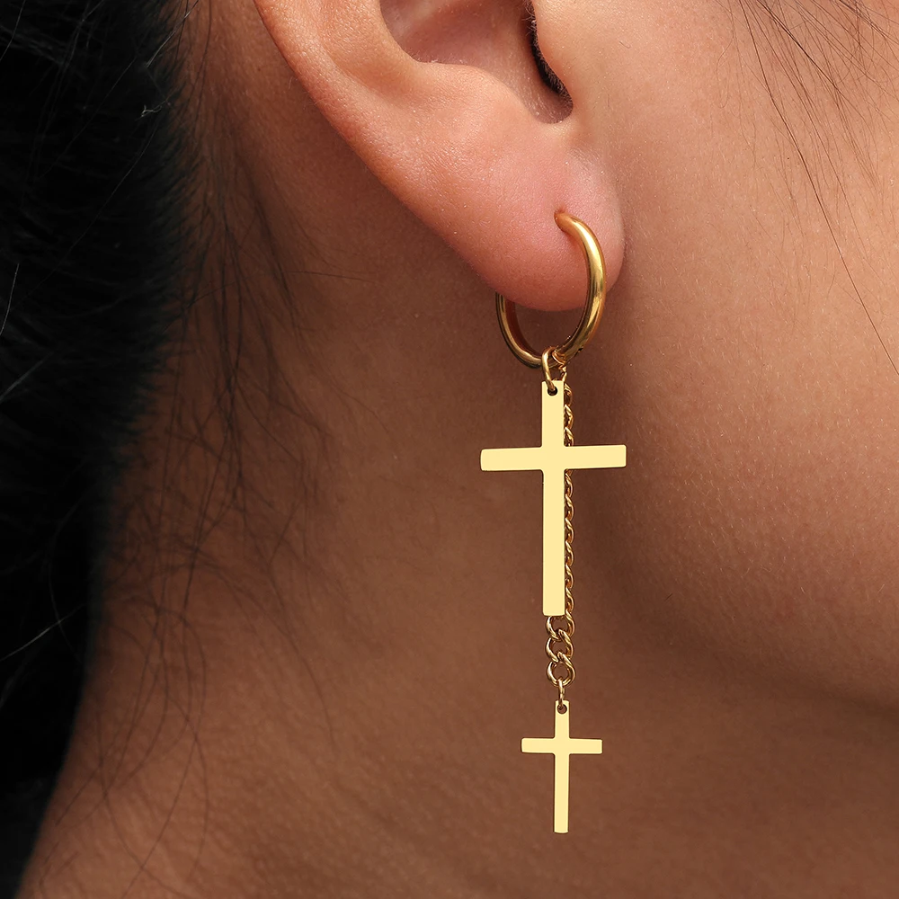 17KM-pendient De Acero Inoxidable Punk Para Hombre Y Mujer, Conjunto