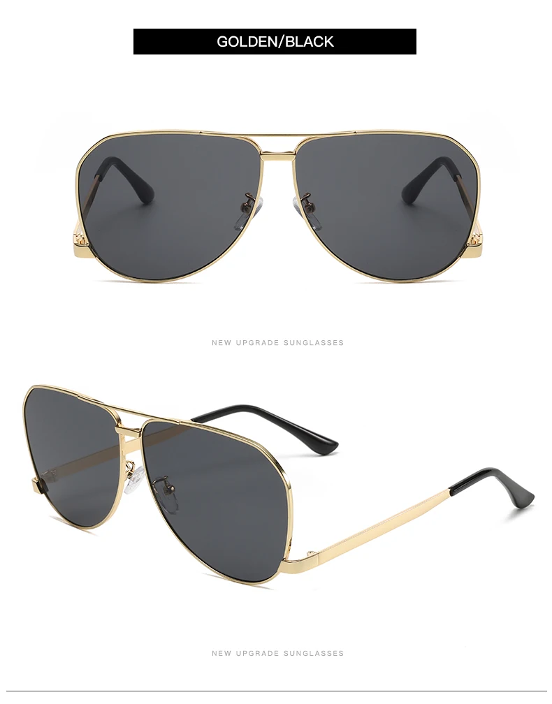 Wandern Mode Übergroßen Rechteck Anti Licht Gläser Weibliche Vintage Punk Metall Rahmen Shades Luxus Trend UV400 Brillen – Detail 9