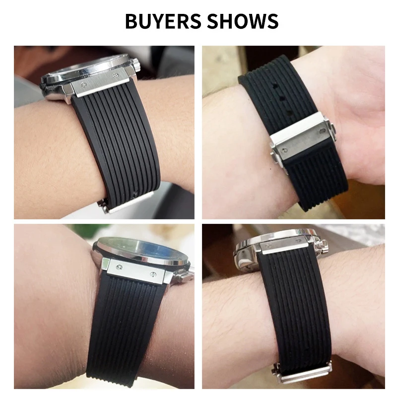 Silicone Waterproof Men's Watch Strap - Rubber Bracelet Wristband Accessory