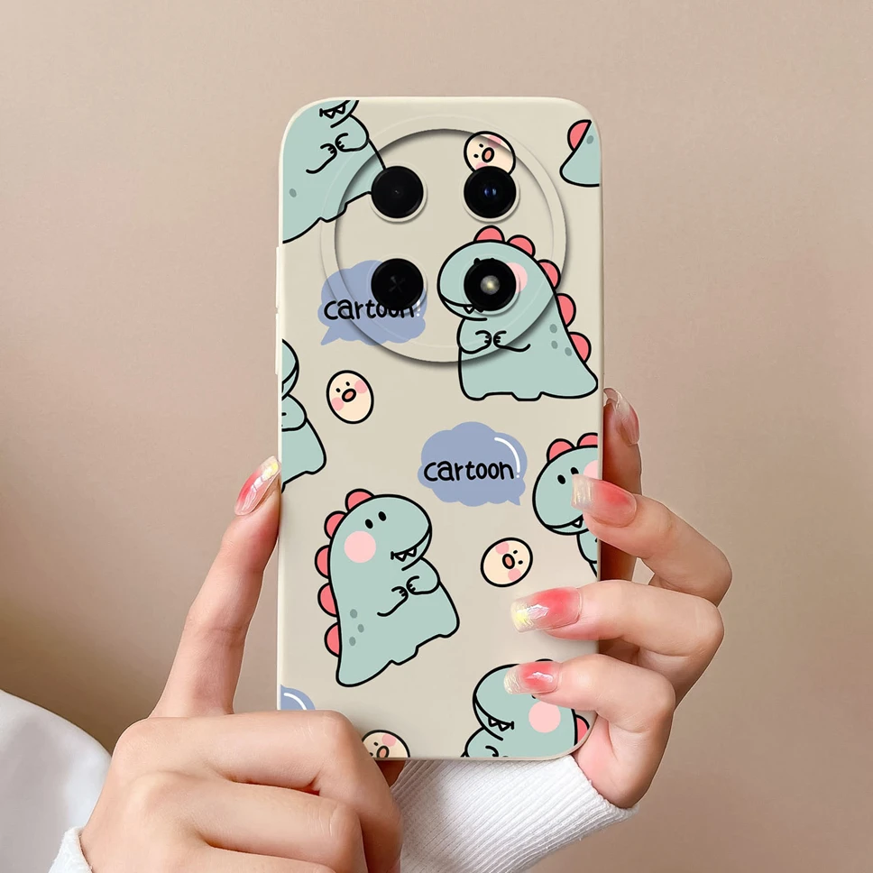 Cute Cartoon Dinosaur Smooth Liquid Silicone Phone Case Cover