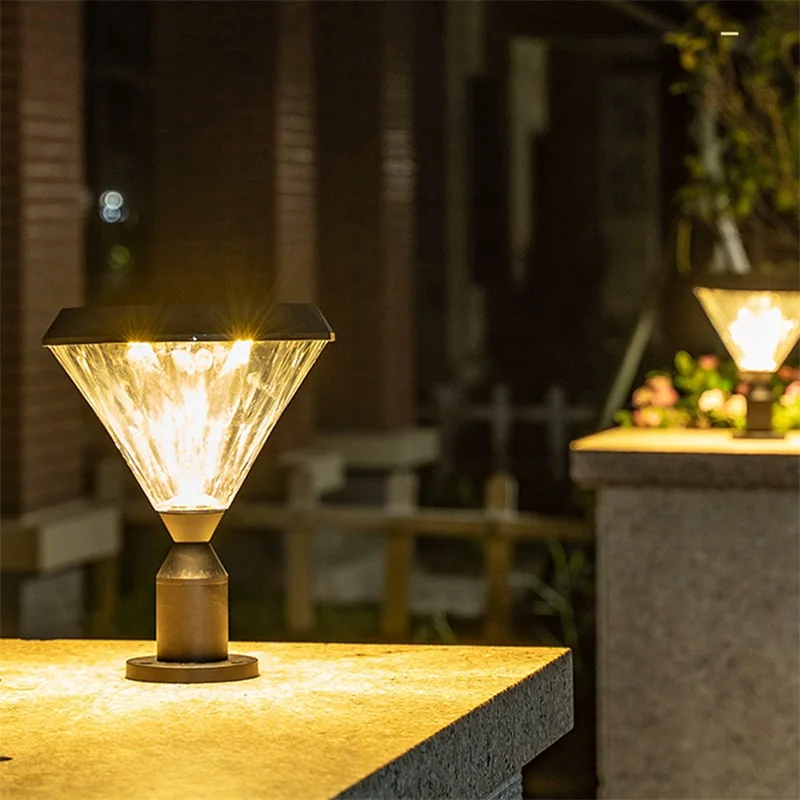 

TEMAR Solar Classical Wall Outdoor Light LED Waterproof Pillar Post Lamp Fixture for Home Patio Porch