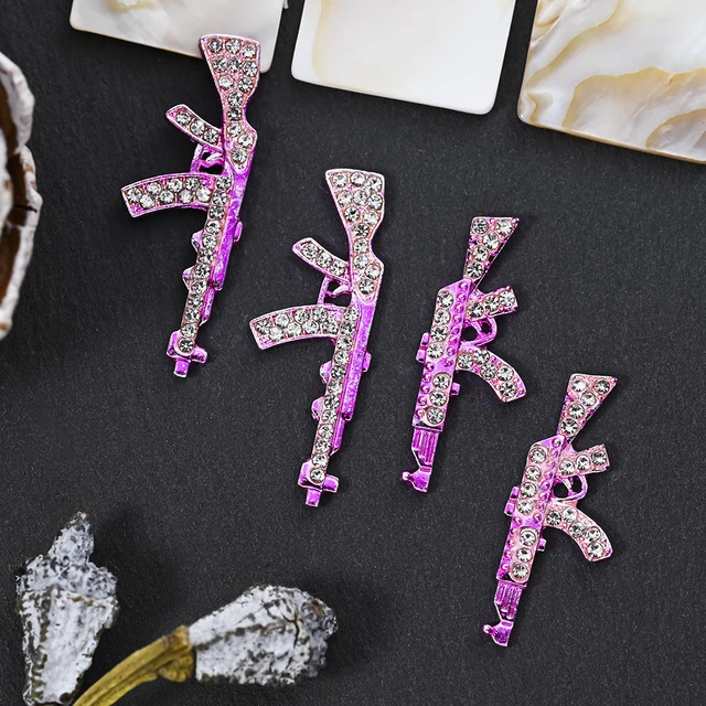 銃型ドライヤーラインストーンキラキラピンクかわいい S58b883fab4fa43838962137834d6a