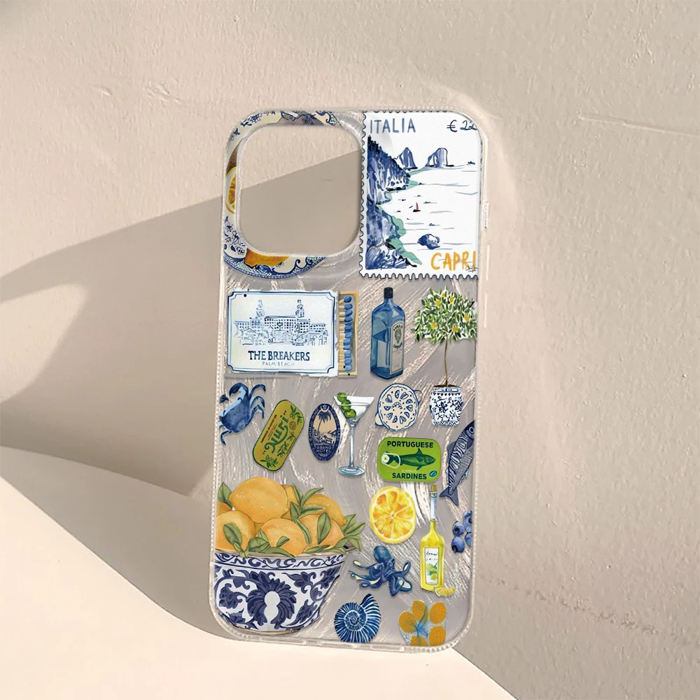 รูปสินค้า เคสโทรศัพท์ลายดอกไม้เมดิเตอร์เรเนียน